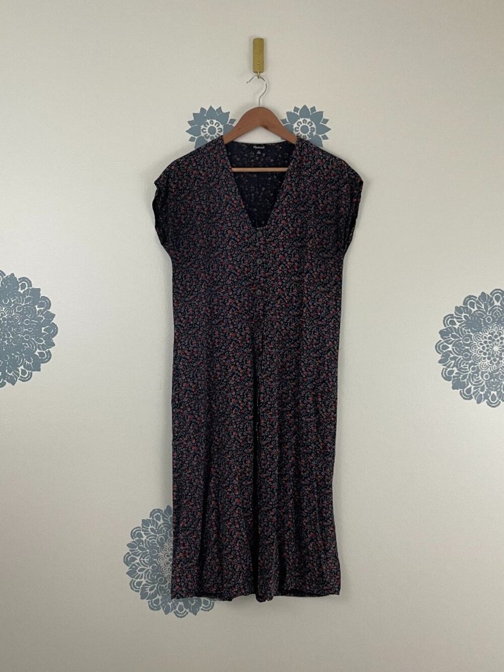 Madewell Easy Midi Dress in Fieldwalk Floral Pressed Orchid Size XS